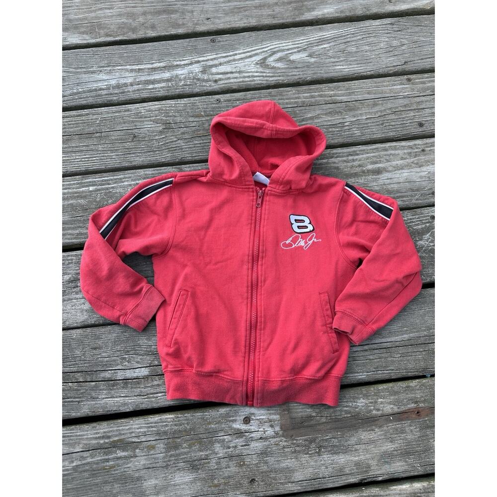 WINNER’S CIRCLE Dale Jr #8 Child Sz 5/6 Red Sweatshirt Hooded Zip Preowned Vtg